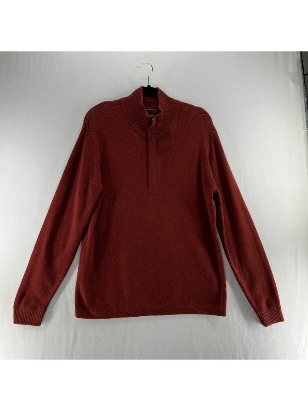 Royal Robbins 1/4 Zip Sweater Mens L Mock Neck Ribbed Pullover Long Sleeve Red
